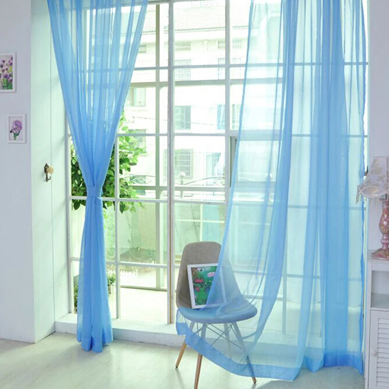 rideaux voilage couleurs variées franges verticales moderne tissu fluide translucent