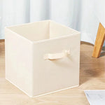 boîtes rangement réutilisables tissu non tissé beige gris noir bleu rose jaune vert poignées