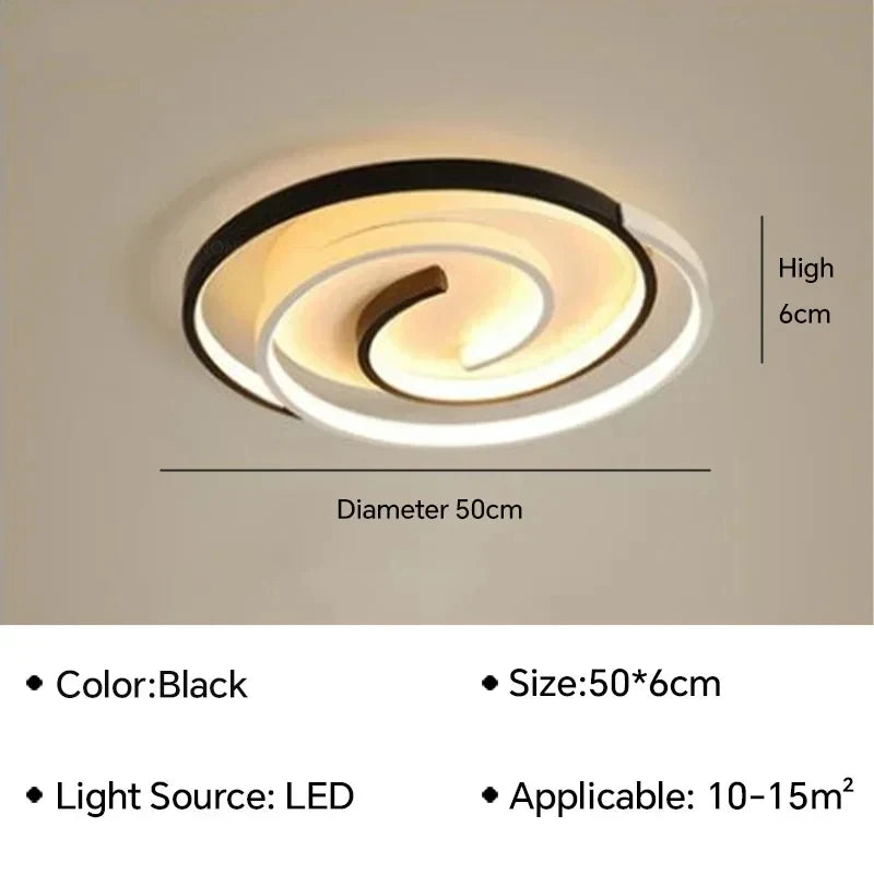 plafonnier led moderne carré noir blanc lumineux diffus minimaliste 50x50cm