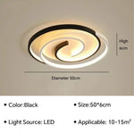 plafonnier led moderne carré noir blanc lumineux diffus minimaliste 50x50cm