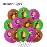 ensemble vaisselle jetable masha ours assiettes gobelets serviettes anniversaire enfant cartoon