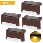 lumière solaire marron blanc moderne extérieure jardin patio escaliers décoration éclairage led vis fixations