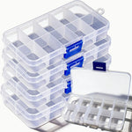 boîtes rangement transparentes plastique poignées modernes pratiques compartiments réglables bijoux oreilles