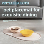 tapis alimentation antidérapant imperméable animal compagnie moderne rose clair assiettes opaques françaisachat