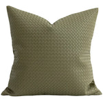 housse coussin vert olive motif géométrique contemporain polyester respectueux environnement coussin