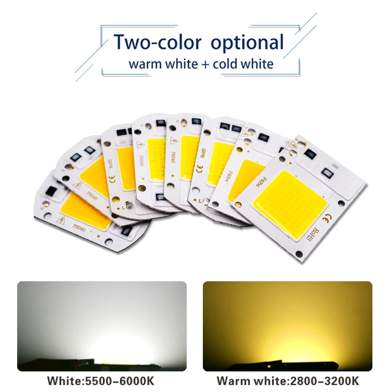ampoule led chip 10w 20w 30w 50w cold warm white ic intelligent diy éclairageextérieur