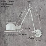 lampe murale articulée industrielle moderne vert gris blanc rouge noir opacité LED Edison