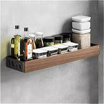 étagère murale bois marron bouteilles condiments huile d'olive moderne vis fixations rechargeable multifonctionnelle
