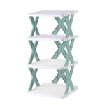 étagère pliante chaussures moderne minimaliste blanc vert orange rose gris croix plastique