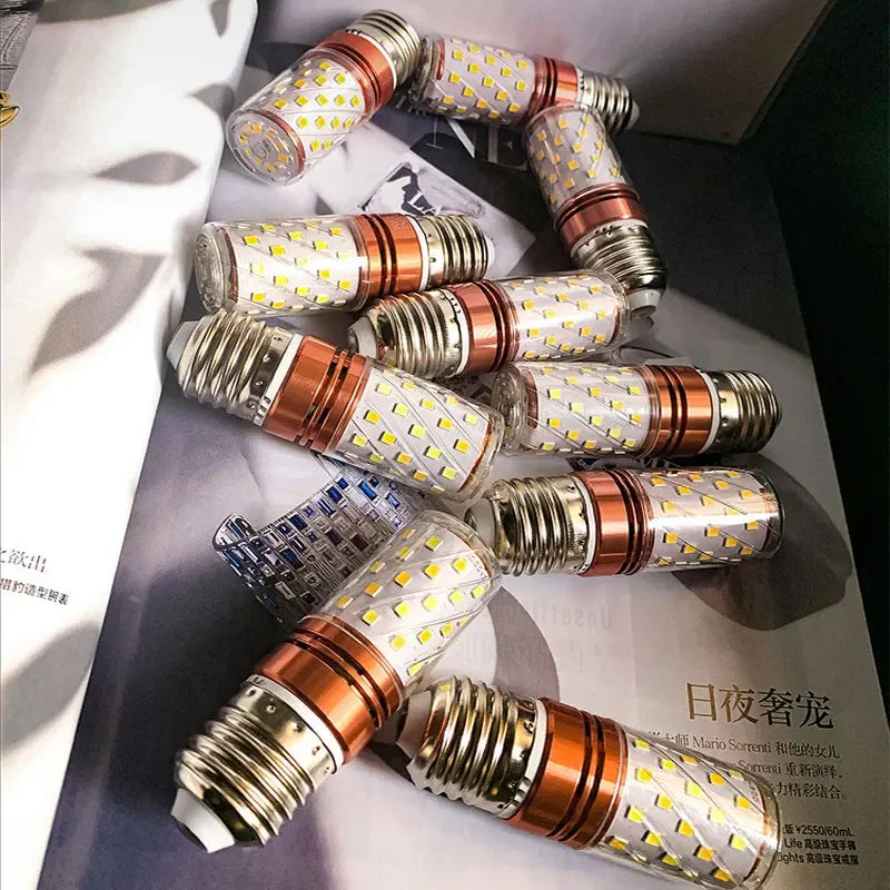 ampoule led transparente cuivre blanc carrés dorés 360° moderne e14 2700k 6500k 250 lumens