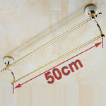 porte serviettes mural doré acier inoxydable barres doubles finition chromée classique fixations vis inclusées