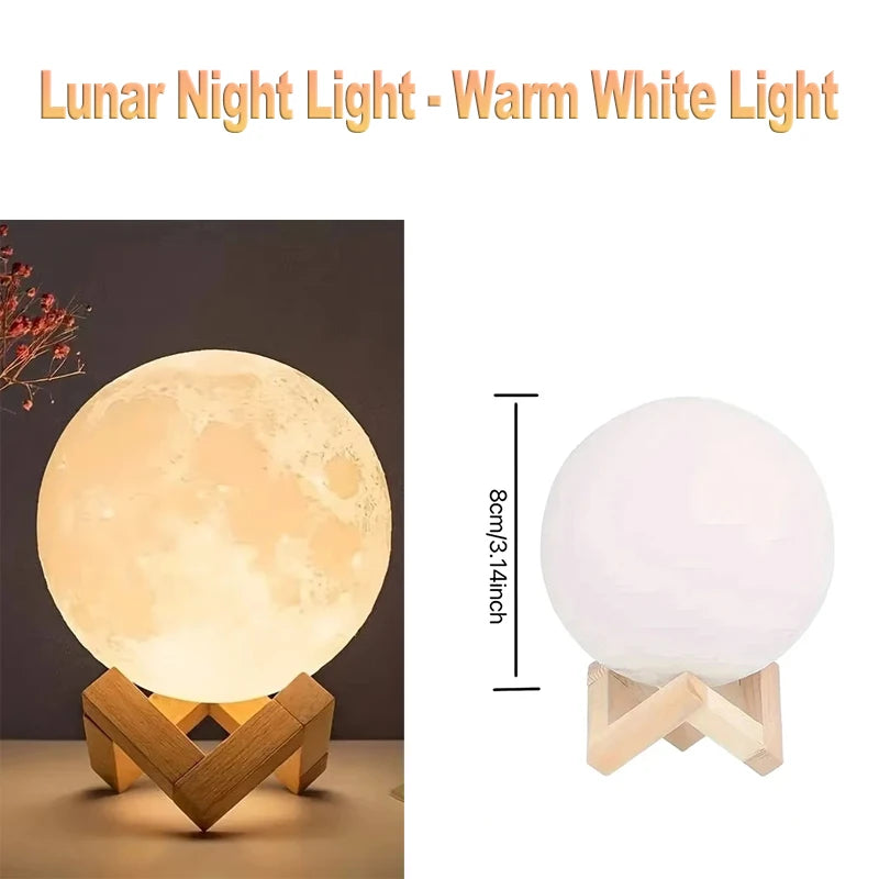 veilleuse lune cristalline led ambre blanche changement couleur ambiance moderne orbianescente