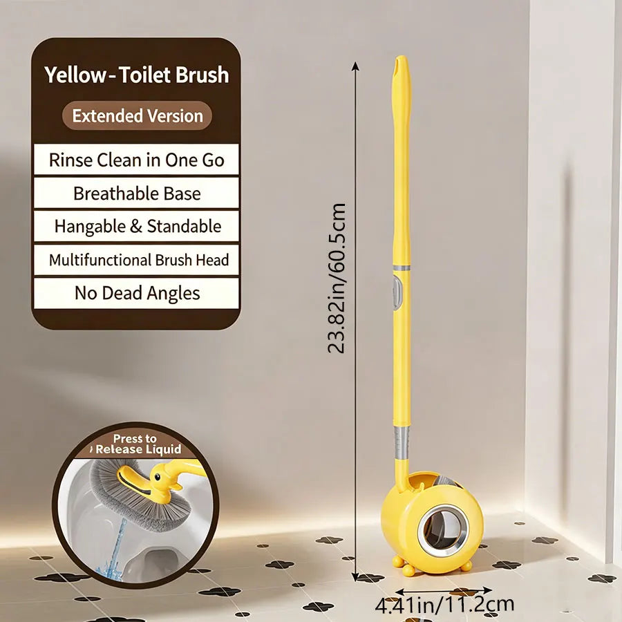 brosse wc murale canard jaune poils gris moderne salle bain ventouse sans angle mort
