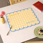 tapis table carreaux vichy vert clair bleu clair rose moderne adhésif decoratif blanc absorbant'eau