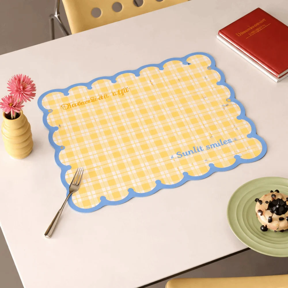 tapis table carreaux vichy vert clair bleu clair rose moderne adhésif decoratif blanc absorbant'eau