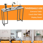 table d'appoint moderne marbre blanc gris fer pieds ajustables salon entrée hall