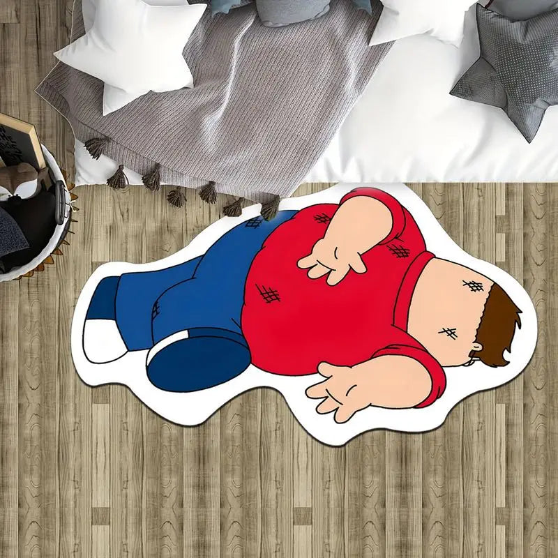 tapis dessin animé polyester antidérapant blanc vert marron rouge bleu rose chambre salon