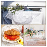 serviettes table vintage noires broderie florale dentelle réutilisables maison mariage