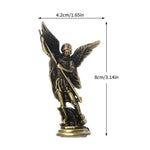 ornements métal saint michel dragon détaillé ailes armure noir argenté doré bronze