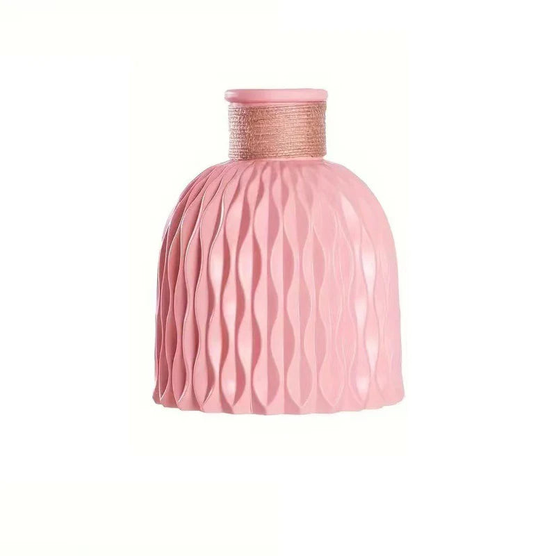 vase table moderne plastique blanc opaque tendance 12cm 14.5cm[arrangement floral incluse]
