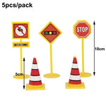 accessoires decoration gateau construction camions grue pelle carton multicolore anniversaire enfants toppers cupcakes