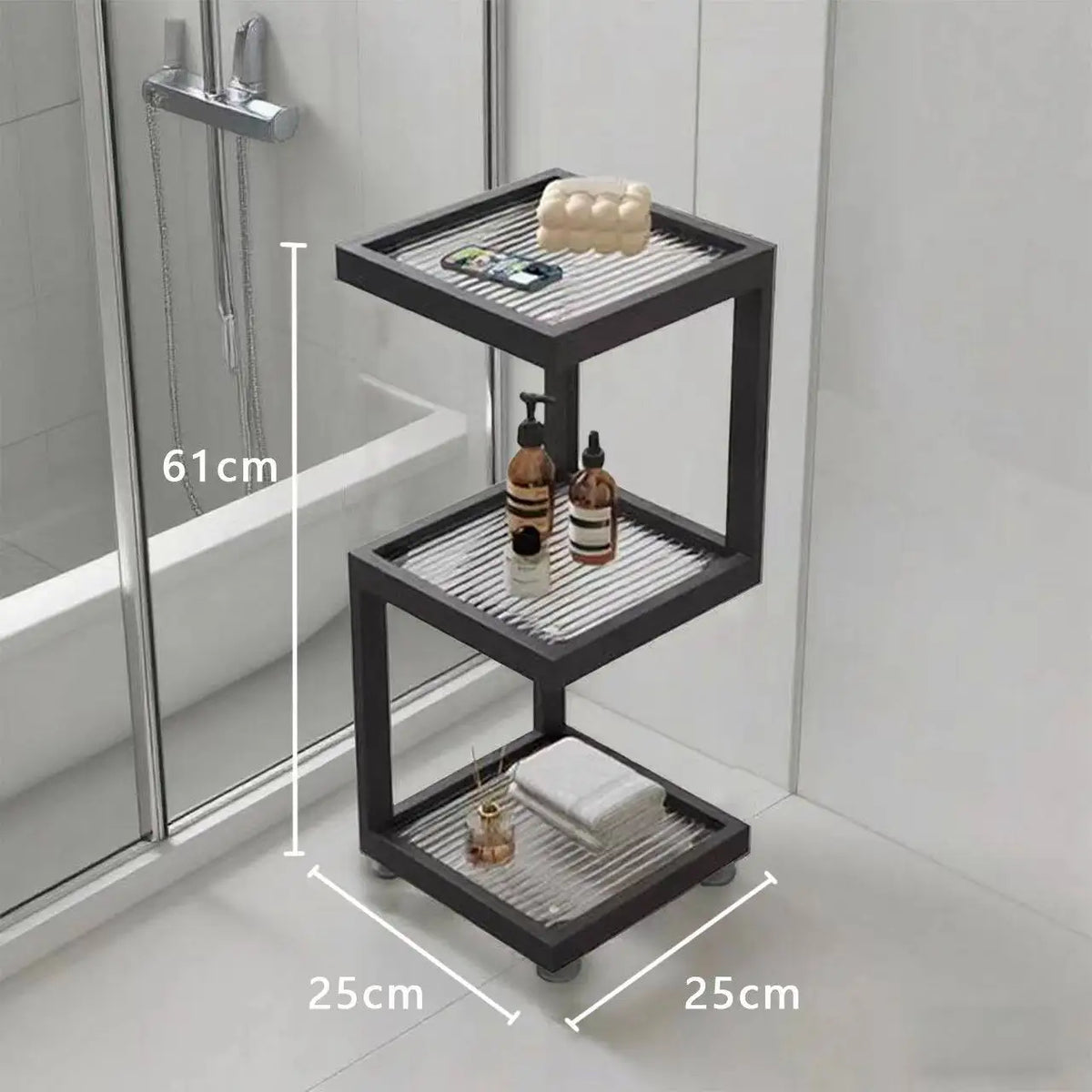 étagère mobile.storage rack blanc noir moderne roulettes serviettes parfums