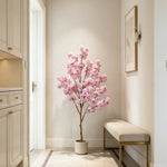 arbre artificiel fleurs cerisier rose clair moderne décoration intérieure mariage salon
