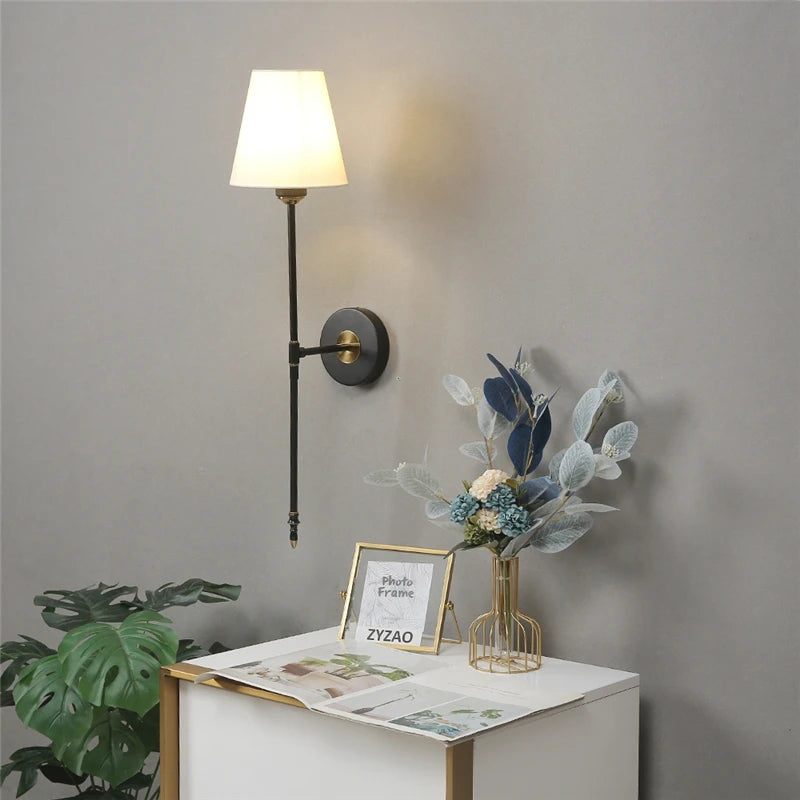 appliques murales modernes abat jour tissu led or blanc gris bleu jaune minimaliste fixées