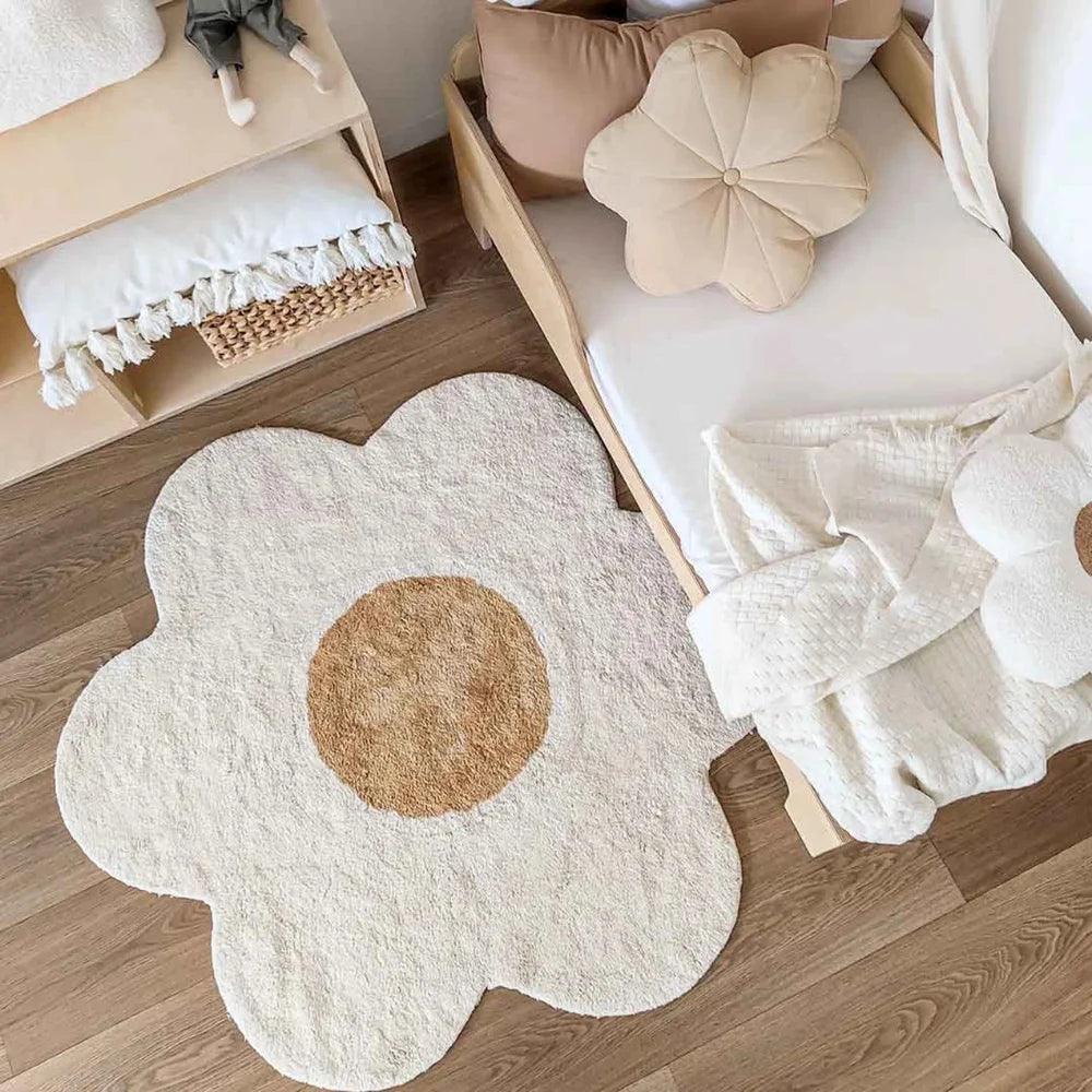 tapis moderne fleuri doux moelleux maison salon bébé prière extérieur 100x100cm 120x120cm