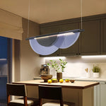 suspension lumineuse moderne blanc beige doré demi cercles translucides opaques chambre salon