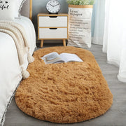 tapis rond marron blanc gris moelleux décoration intérieure moderne cosy chambre