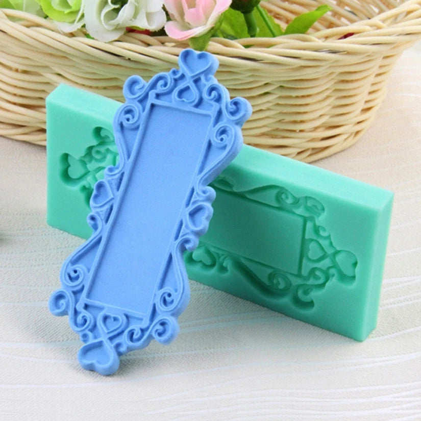 cadres photo silicone doré blanc baroques classiques moules deco fondant cupcakes gâteaux