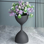 vase moderne métal gris blanc plante artificielle décoration intérieure salon balcon