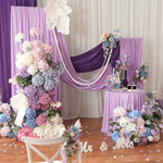 arche mariage fleurs artificielles violet blanc rose bleu classique romantique decoration exterieurintérieur événement festive
