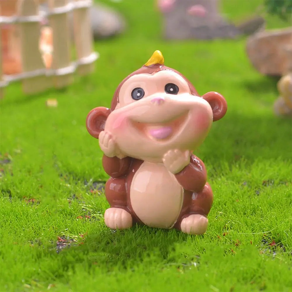 figurines animaux zodiaque résine finition mat cartoon mignon couleurs vives yeux noirs sourire rose