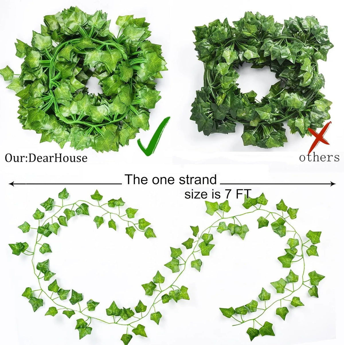 guirlande artificielle feuilles vert lierre naturelle extérieur décoration maison jardin mariage 10m 20m 30m
