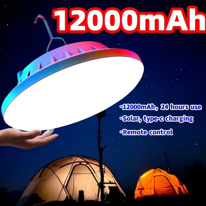 lampe solaire rechargeable camping urgence extérieure blanc gris orange moderne technologie
