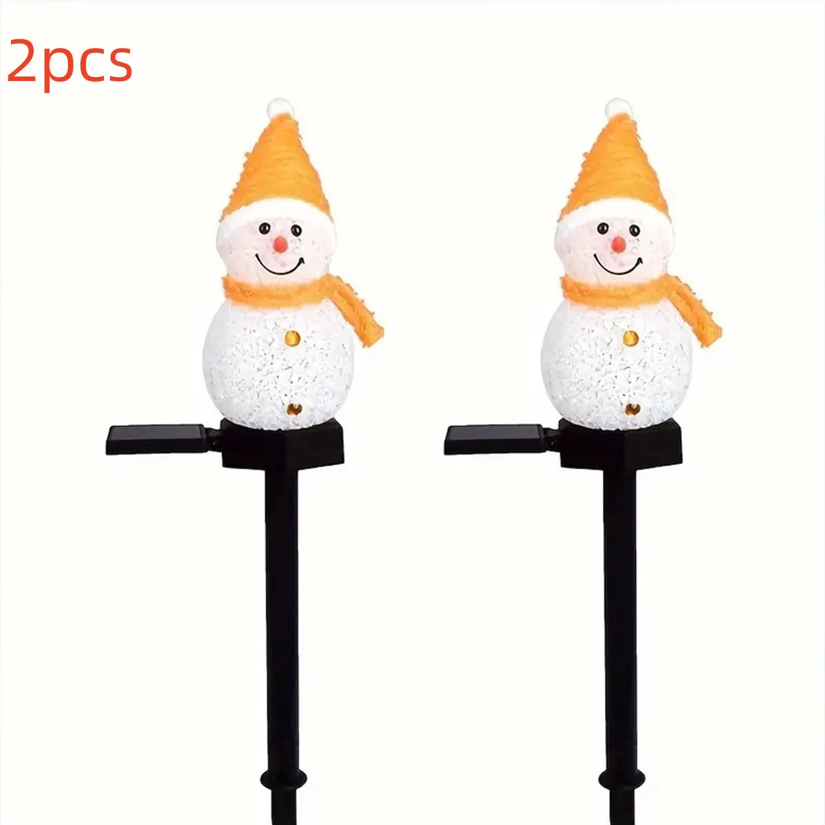 décoration noël bonhomme neige lumineux solaire extérieure intérieure clips glitter festive blanc rouge verte