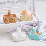 paniers tissés opaques rose jaune vert beige bleu orange classiques poignées scrapbooking artisanat