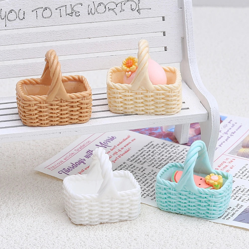paniers tissés opaques rose jaune vert beige bleu orange classiques poignées scrapbooking artisanat