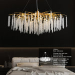 lustre moderne doré transparentes branchies 120cm large 580mm longueur