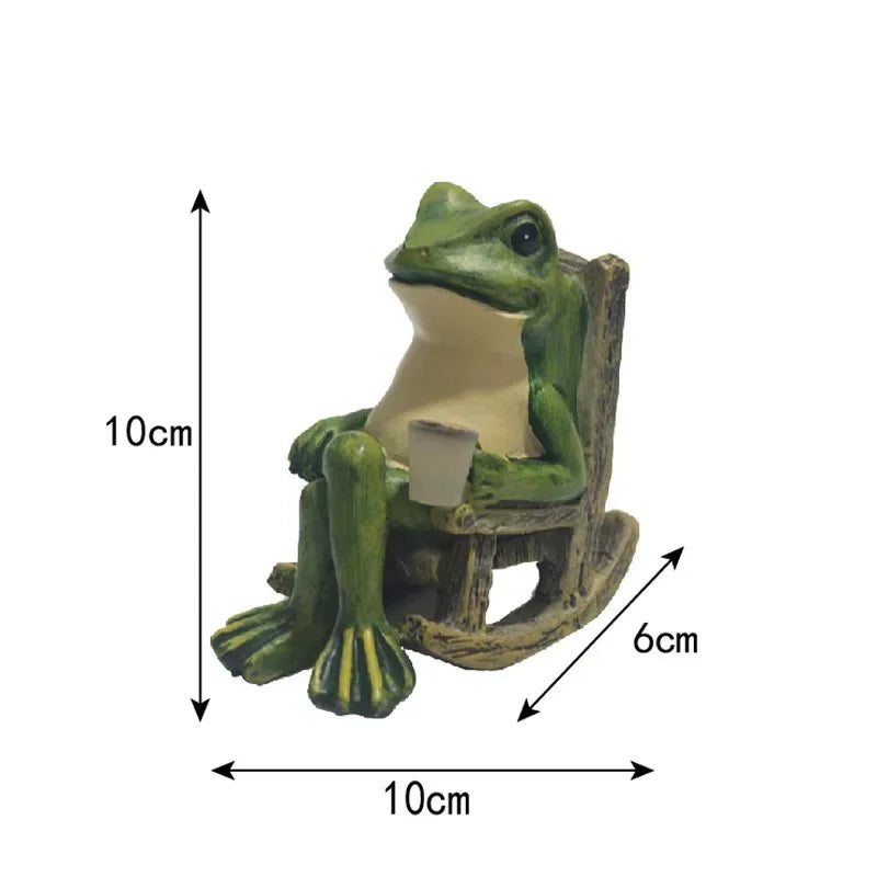 lumière solaire extérieure grenouille résine verte assise chaise artisanale led étanche jardin decoration