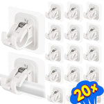 crochet mural adhésif transparent blanc moderne rangement multi usages pack 2pcs
