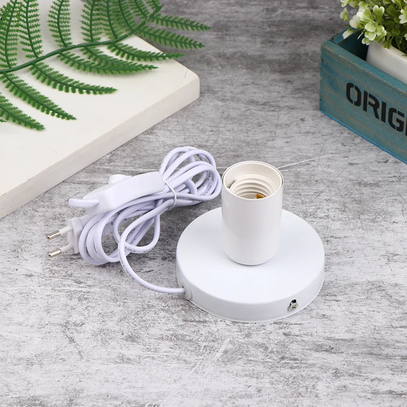 support ampoule moderne câble alimentation prise électrique noir doré blanc métallique