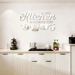 décoration murale stickers argenté doré noir vaisselle LOVE cuisine moderne abstraite