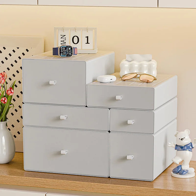boîtes rangement plastique gris moderne empilables poignées tiroirs articles divers rectangle