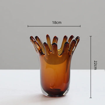 vases modernes marron bleu gris texture organique opaques arrangement table