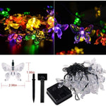 guirlande lumineuse solaire extérieure 50 led papillons féeriques multicolores modes éclairage