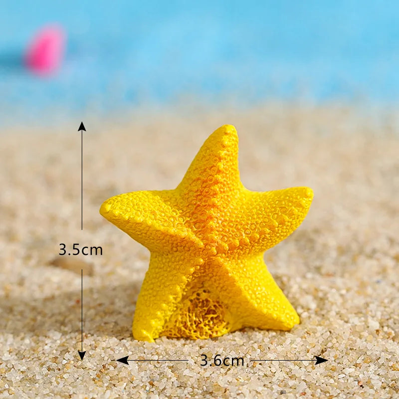 miniatures plage coquille étoile mer dauphin résine soleil palmier décor