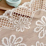 nappe dentelle florale transparente vintage blanche simple décoration maison table blanc crème motifs ajourés